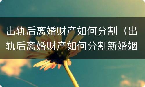出轨后离婚财产如何分割（出轨后离婚财产如何分割新婚姻法2022）