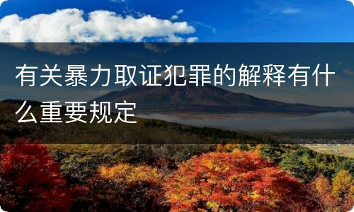 有关暴力取证犯罪的解释有什么重要规定