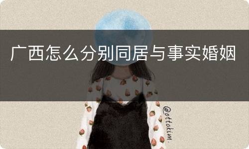 广西怎么分别同居与事实婚姻