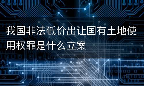 我国非法低价出让国有土地使用权罪是什么立案