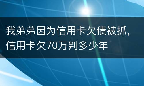 我弟弟因为信用卡欠债被抓，信用卡欠70万判多少年