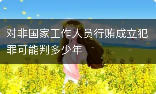 对非国家工作人员行贿成立犯罪可能判多少年