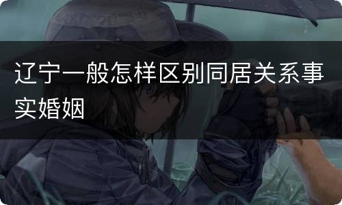 辽宁一般怎样区别同居关系事实婚姻