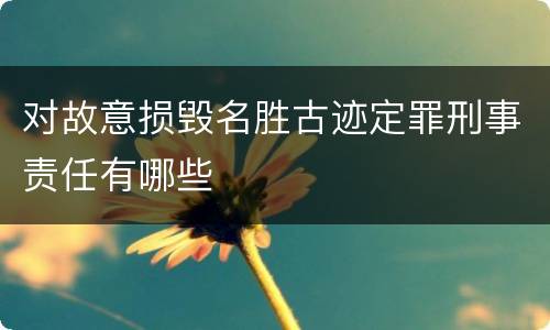 对故意损毁名胜古迹定罪刑事责任有哪些