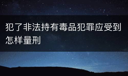 犯了非法持有毒品犯罪应受到怎样量刑