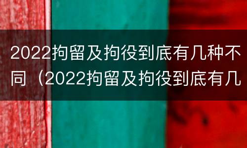 2022拘留及拘役到底有几种不同（2022拘留及拘役到底有几种不同呢）