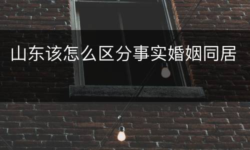 山东该怎么区分事实婚姻同居