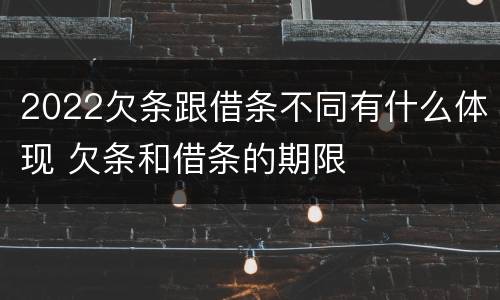 2022欠条跟借条不同有什么体现 欠条和借条的期限
