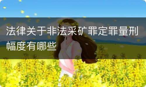 法律关于非法采矿罪定罪量刑幅度有哪些