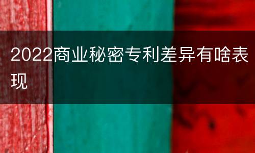 2022商业秘密专利差异有啥表现