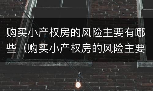 购买小产权房的风险主要有哪些（购买小产权房的风险主要有哪些因素）