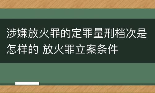 涉嫌放火罪的定罪量刑档次是怎样的 放火罪立案条件