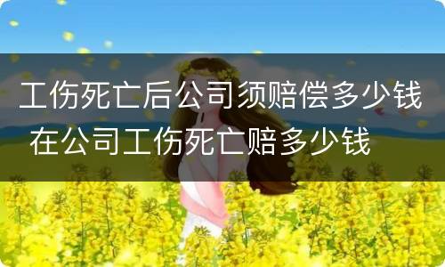 工伤死亡后公司须赔偿多少钱 在公司工伤死亡赔多少钱
