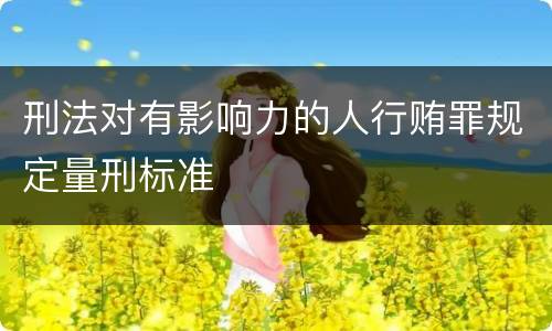 刑法对有影响力的人行贿罪规定量刑标准