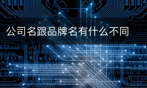 公司名跟品牌名有什么不同