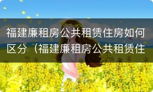 福建廉租房公共租赁住房如何区分（福建廉租房公共租赁住房如何区分等级）