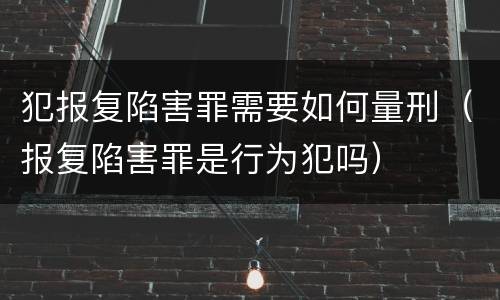 犯报复陷害罪需要如何量刑（报复陷害罪是行为犯吗）