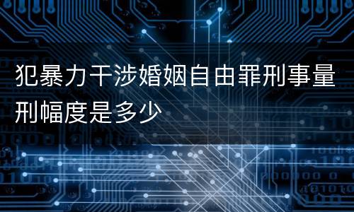犯暴力干涉婚姻自由罪刑事量刑幅度是多少