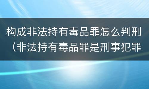 构成非法持有毒品罪怎么判刑（非法持有毒品罪是刑事犯罪吗）
