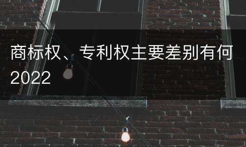 商标权、专利权主要差别有何2022