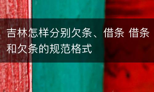 吉林怎样分别欠条、借条 借条和欠条的规范格式