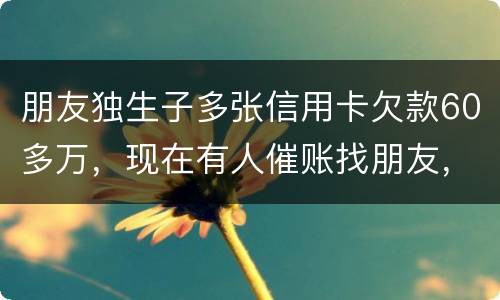 朋友独生子多张信用卡欠款60多万，现在有人催账找朋友，孩子还不说实情，该怎么办