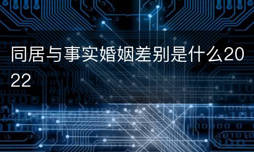 同居与事实婚姻差别是什么2022