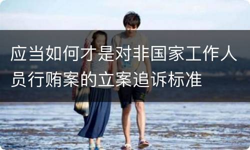 应当如何才是对非国家工作人员行贿案的立案追诉标准