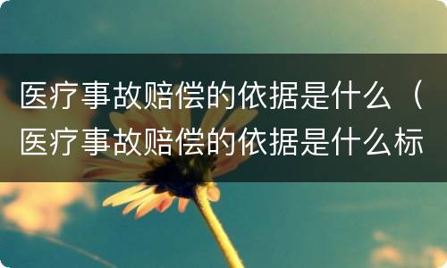 医疗事故赔偿的依据是什么（医疗事故赔偿的依据是什么标准）