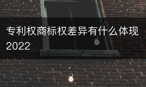 专利权商标权差异有什么体现2022