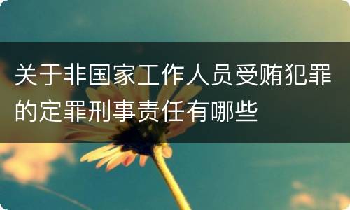 关于非国家工作人员受贿犯罪的定罪刑事责任有哪些