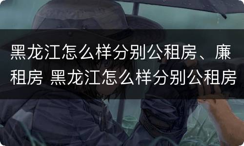 黑龙江怎么样分别公租房、廉租房 黑龙江怎么样分别公租房,廉租房和住宅
