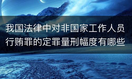 我国法律中对非国家工作人员行贿罪的定罪量刑幅度有哪些