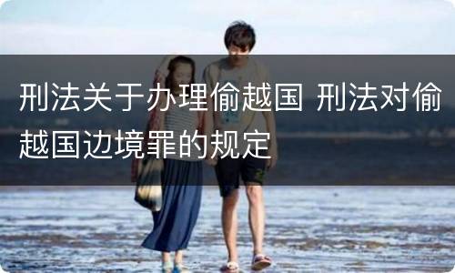 刑法关于办理偷越国 刑法对偷越国边境罪的规定