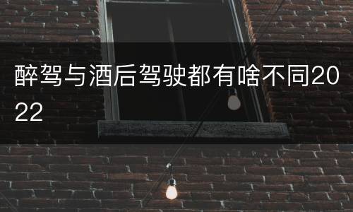 醉驾与酒后驾驶都有啥不同2022