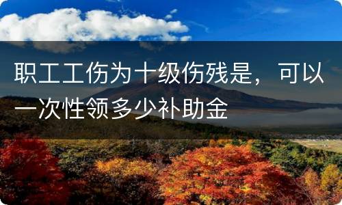 职工工伤为十级伤残是，可以一次性领多少补助金
