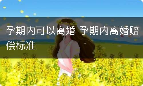 孕期内可以离婚 孕期内离婚赔偿标准