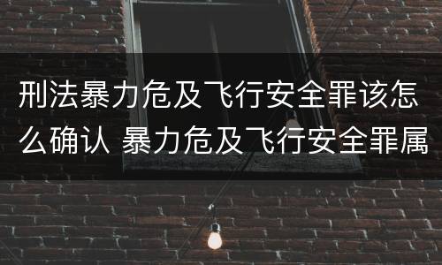刑法暴力危及飞行安全罪该怎么确认 暴力危及飞行安全罪属于什么犯