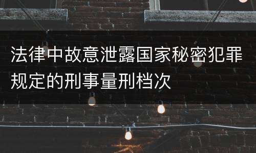 法律中故意泄露国家秘密犯罪规定的刑事量刑档次