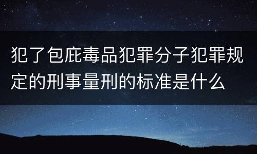 犯了包庇毒品犯罪分子犯罪规定的刑事量刑的标准是什么