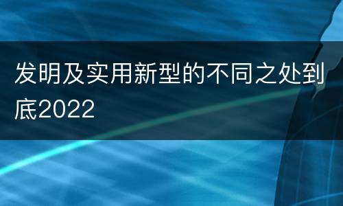 发明及实用新型的不同之处到底2022