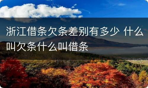 浙江借条欠条差别有多少 什么叫欠条什么叫借条
