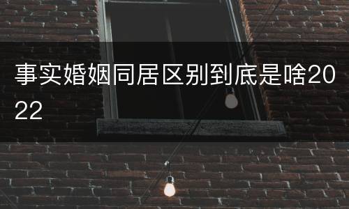 事实婚姻同居区别到底是啥2022