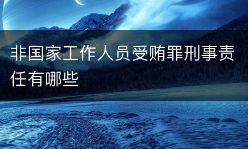 非国家工作人员受贿罪刑事责任有哪些