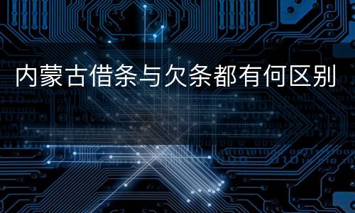内蒙古借条与欠条都有何区别