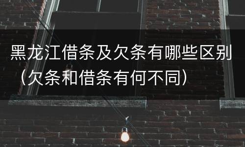 黑龙江借条及欠条有哪些区别（欠条和借条有何不同）