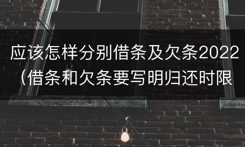 应该怎样分别借条及欠条2022（借条和欠条要写明归还时限）