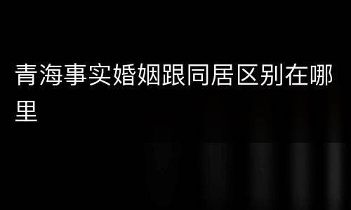 青海事实婚姻跟同居区别在哪里