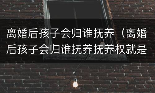 离婚后孩子会归谁抚养（离婚后孩子会归谁抚养抚养权就是谁的吗）