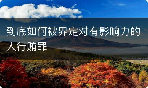 到底如何被界定对有影响力的人行贿罪